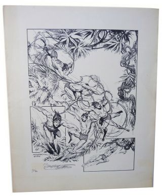 Vintage Limited Edition Tarzan Poster (1974) Burne Hogarth Art Signed