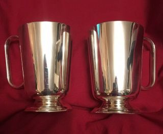 Vintage Silver Plated 1/2 Pint Tankards C.  1950’s