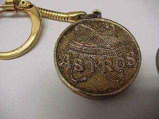 Vintage Collectible Houston Astros Astrodome Brass Key Chain Ring Snake Clasp
