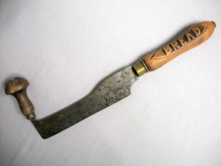 Antique Hand Carved “bread” Wooden Chopper Blade Knife Old Wood Primitive