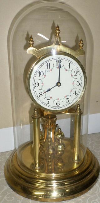 Old German Brass & Glass Welby 400 Day Anniversary Mantel Clock