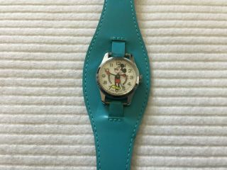 Vintage Swiss Made Mickey Mouse Mechanical Wind Up Ladies Watch By Bradley
