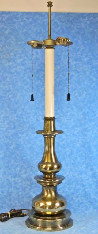 36 " Stiffel Mid - Century Modern Hollywood Regency Brass Candlestick Lamp - Euc