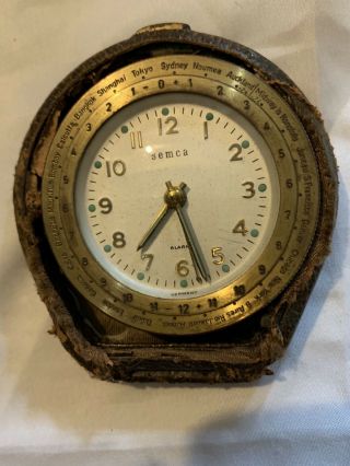 Vintage Semca Travel Alarm Clock Running Made In Germany (not)