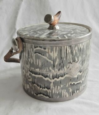 Antique Ice Bucket Or Cookie Jar,  Arthur Wood,  Silver Shield,  England