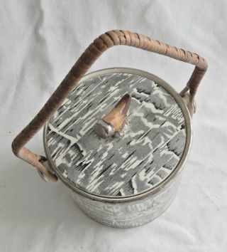 Antique ice bucket or cookie jar,  Arthur WOOD,  Silver shield,  England 3