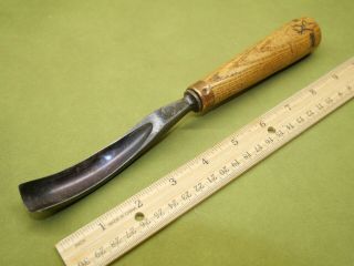 Old Tools Vintage Buck Bros 13/16 " No 9 Sweep Long Bent Wood Carving Gouge