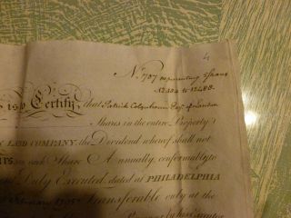 1795 ROBERT MORRIS,  Signed Stock Certificate North American Land Company 2