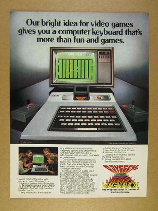 1980 Magnavox Odyssey 2 Video Game Computer Vintage Print Ad