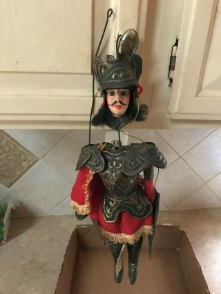 Vintage Sicilian Italian Marionette Medieval Knight With Tag