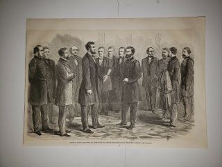 General Ulysses S.  Grant Abraham Lincoln Commission Civil War 1864 Hw Sketch