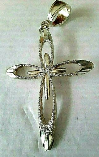 925 Sterling Silver Large Ornate Cross Crusifix Pendant