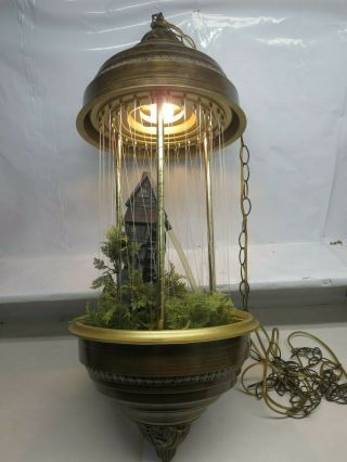 Vintage Creations Old Grist Mill Hanging Rain Mineral Oil Lamp 38 "