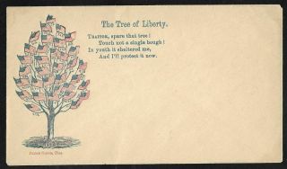 Civil War Patriotic Envelope " The Tree Of Liberty " By Gates