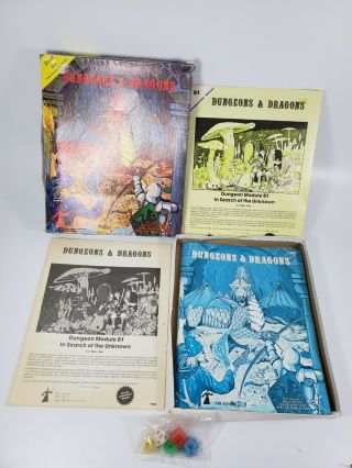 Vintage Tsr Games Dungeons & Dragons D&d Basic Set With Introductory Module 1001