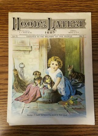 Vintage,  Hoods Latest,  Publication,  C I Hood & Co Lowell,  Mass Dated 1883