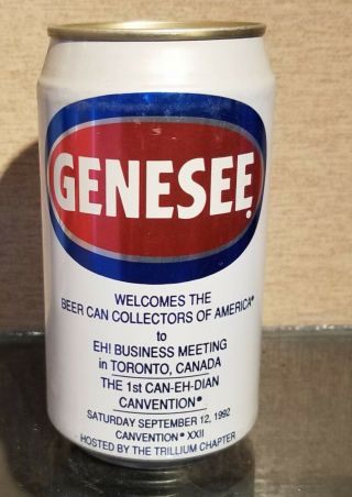 1992 Bottom Open Aluminum Bcca Toronto Meeting Pull Tab Beer Can Genesee Ny