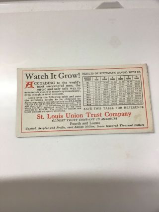 Vintage/antique St.  Louis Union Trust Company “watch It Grow” Fourth And Locust
