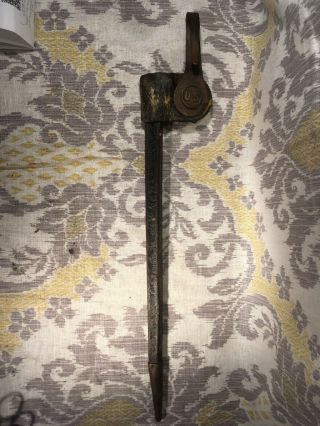 U.  S.  Civil War Socket Bayonet Scabbard,  U.  S Belt Hook Black Leather,  Brass Tip.