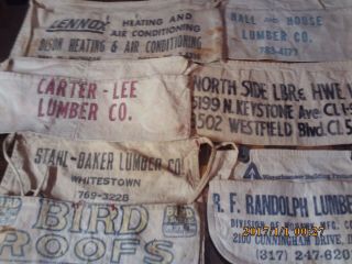 6 Vintage Nail Aprons Lumber Hdwe Roofs