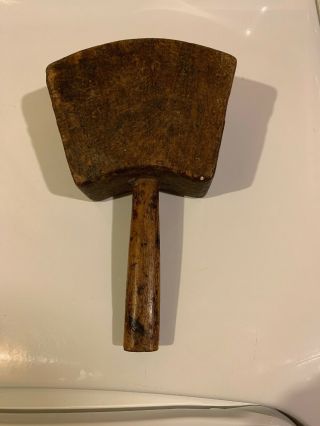 Vintage Wood Mallet Woodworking Hammer Primitive Carpenter Tool