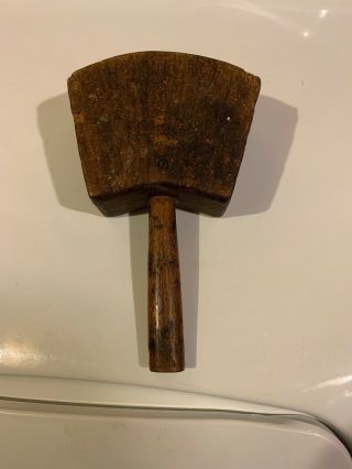 Vintage Wood Mallet Woodworking Hammer Primitive Carpenter Tool 3