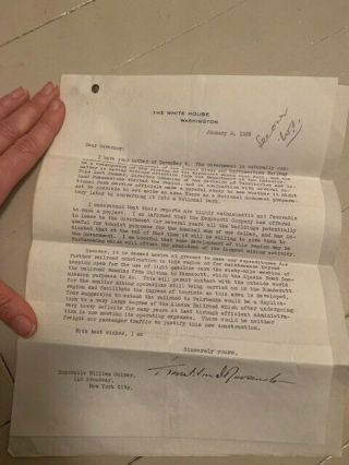 1939 Letter From President Franklin Delano Roosevelt To York Gov Sulzer