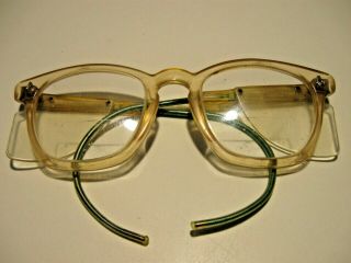 Vtg Ao American Optical Wire Stem Safety Glasses W/side Shields Sz 48