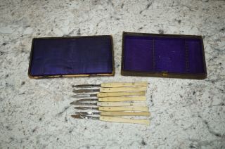 Antique Surgical Tools Luer Bone Handle Civil War Era Scalpel Set Incomplete
