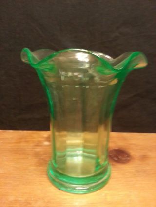 Vintage Uranium Green Glass Vase Vaseline for size 2