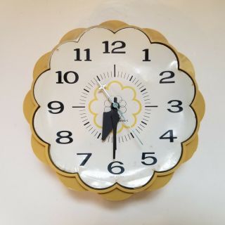 Vintage Yellow Gold General Electric Kitchen Wall Clock Model 2150