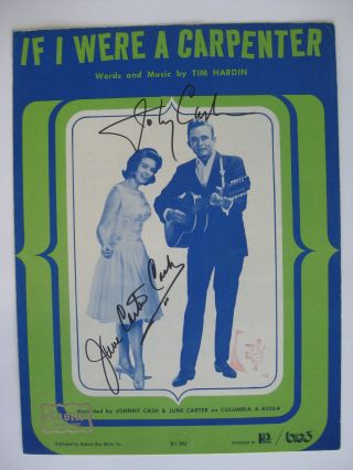 Johnny Cash & June Carter Cash - Autographed Sheet Music - Hand Signed By Both