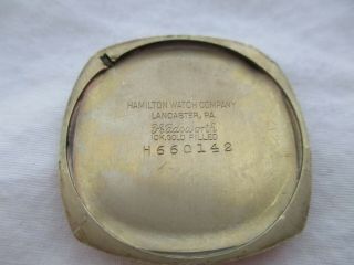 Vintage 1920 ' s Hamilton Men ' s 17J Gold Filled Watch not running 3