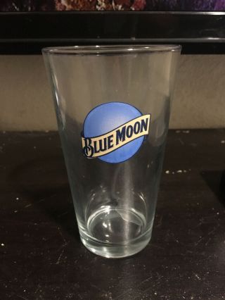 " Blue Moon " Beer Pint Glass Barware 16 Oz