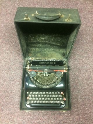 Vintage Remington Model 5 Typewriter With Hard Case