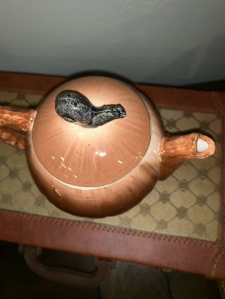 Vintage 1970s Made In Japan Ceramic Mushroom Teapot With Snail Top Motif
