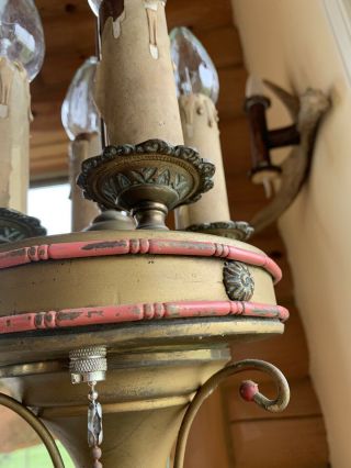 Antique Vintage Art Nouveau Deco Floor Standing Lamp Cast Brass Metal