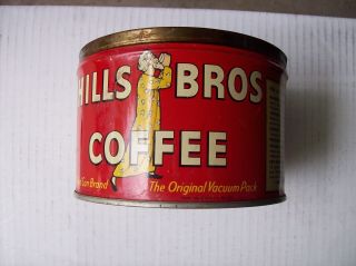 Vintage Hills Bros.  Red Can Brand - 1 LB Coffee Can Tin - No Lid 3