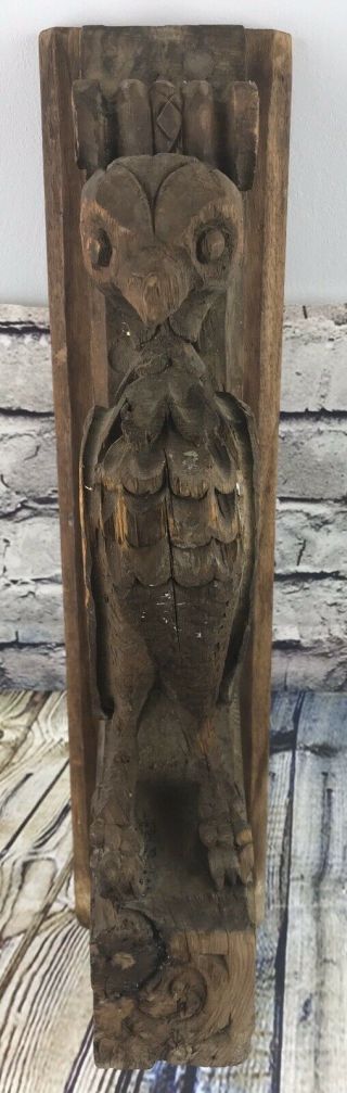 Antique Hand Carved Grotesque Bird Wall Decor,  From Upstate Ny Church