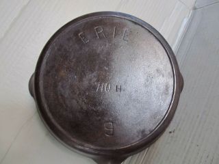 Vintage Erie 9 Cast Iron Skillet With Heat Ring 710 H -