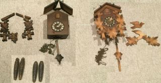 Small German Cuckoo Clocks Germany Repairs Or Regula.  O4