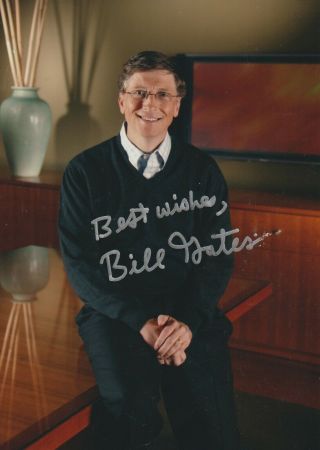 Bill Gates,  Autograph On Photo
