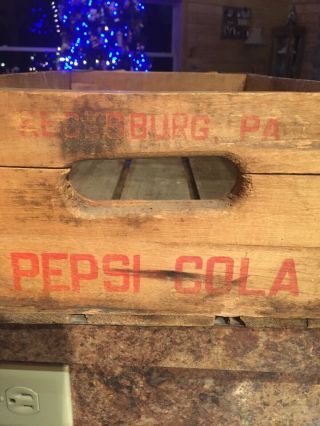 Vintage Wooden Soda Crate Pepsi Cola Wood Box Kecksburg,  Pa