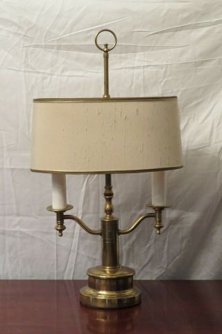 Frederick Cooper Vintage Bouillotte Brass Table Lamp With Shade