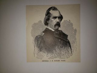 General J.  H.  Hobart Ward Civil War 1896 Woodcut Sketch Rare