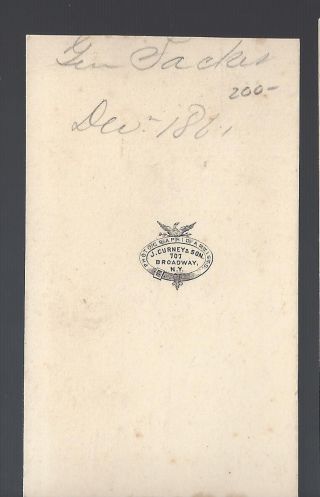 Civil War CDV of Union Colonel/BBG Delos B Sackett Autographed 2