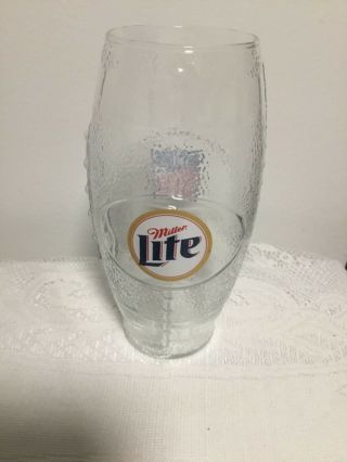 Miller Lite Nfl Football Shaped Beer Glass Pint Pub 16oz Mug