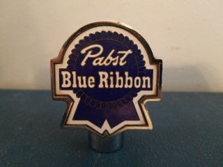 (VTG) 1930s pabst blue ribbon beer ball knob chrome tap handle wis rare 2