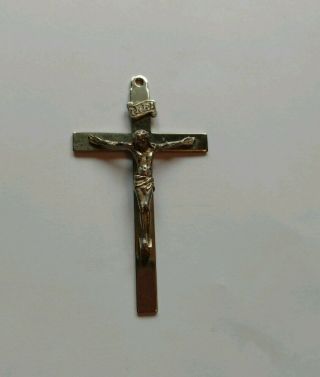 Vintage Sterling Silver Crucifix Cross Pendant Af Detailed Design Euc