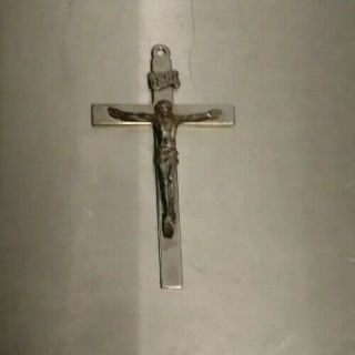 Vintage Sterling Silver Crucifix Cross Pendant AF Detailed Design EUC 3